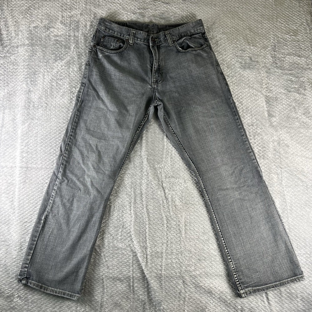Flypaper Jeans Mens 34x30 Gray Boot Cut Denim Pants 100% Cotton Y2K Casual